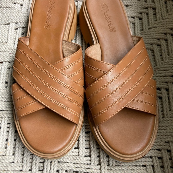 Madewell Tan Leather sandals with Crossover Straps - Picture 3 of 5